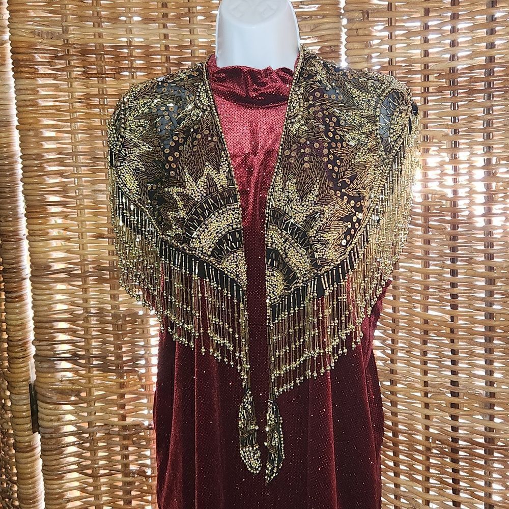 Vintage Le Monde Fashions Beaded Shawl